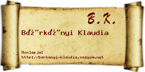 Bárkányi Klaudia névjegykártya