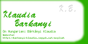 klaudia barkanyi business card