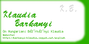 klaudia barkanyi business card